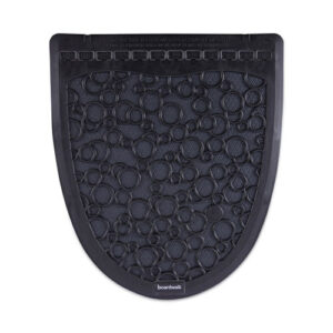 Disposable Urinal Floor Mat 2.0, Shield-Shaped, Black/Gray Slip-Resistant Surface, 17.5" x 20", 6/Carton