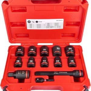 Milwaukee Accessoires Milwaukee shockwave™ krachtdoppenset 1/2 vierkant | kort | 13-delig - 4932480456